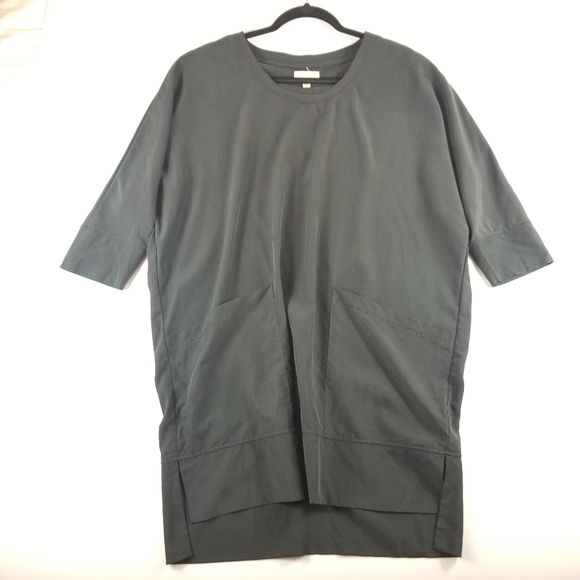 Silence + Noise Kaden Dolman Cocoon Shirt Dress in Black, M - Picture 2 of 15